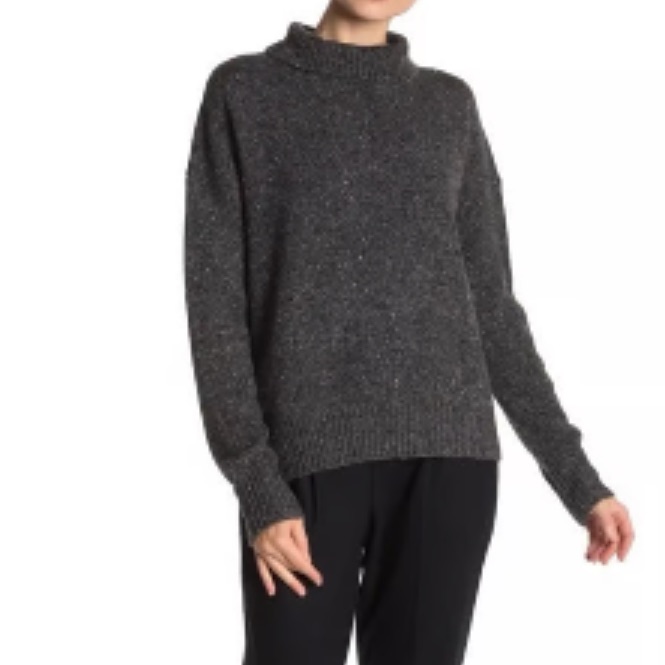 Vince Wool Alpaca Blend Speckled Turtleneck Sweater Size: M